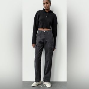 Zara Cargo Pants Dark Blue Size 6